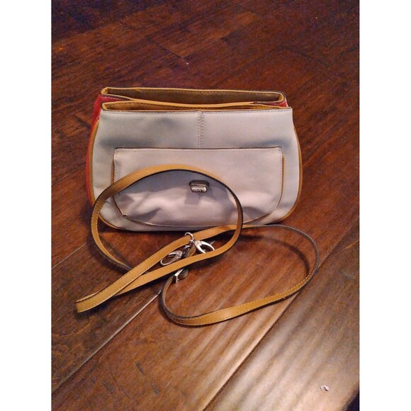 Cole Haan Satchel Top Handle Bag Leather Colorblock Small Designer Purse - Picture 6 of 8